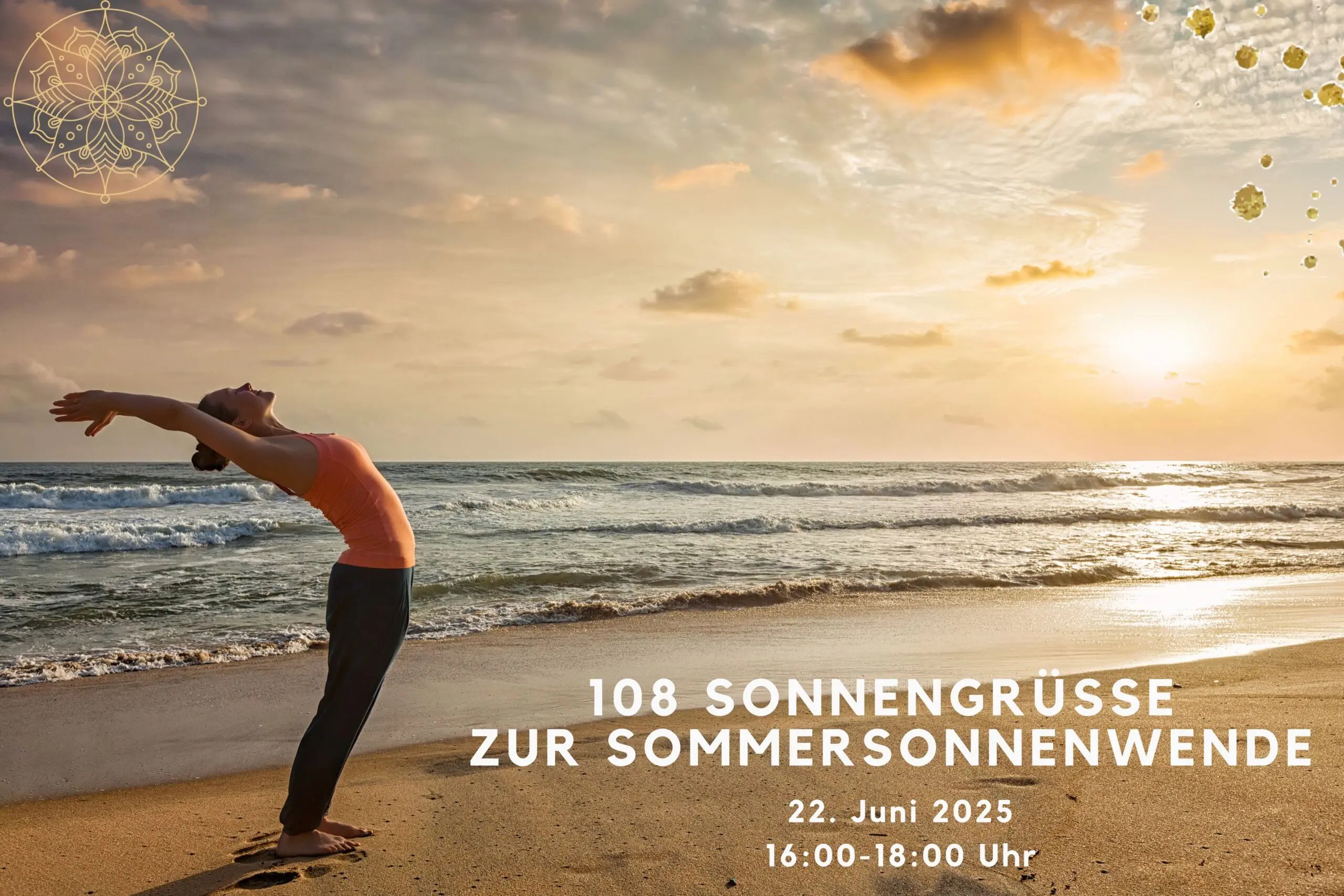 108 SG Bild für für Homepage quer Kurse & Specials 108 Sonnengruesse zur Sommersonnenwende am 22.06.2025 im Golden Yogaloft Ansbach